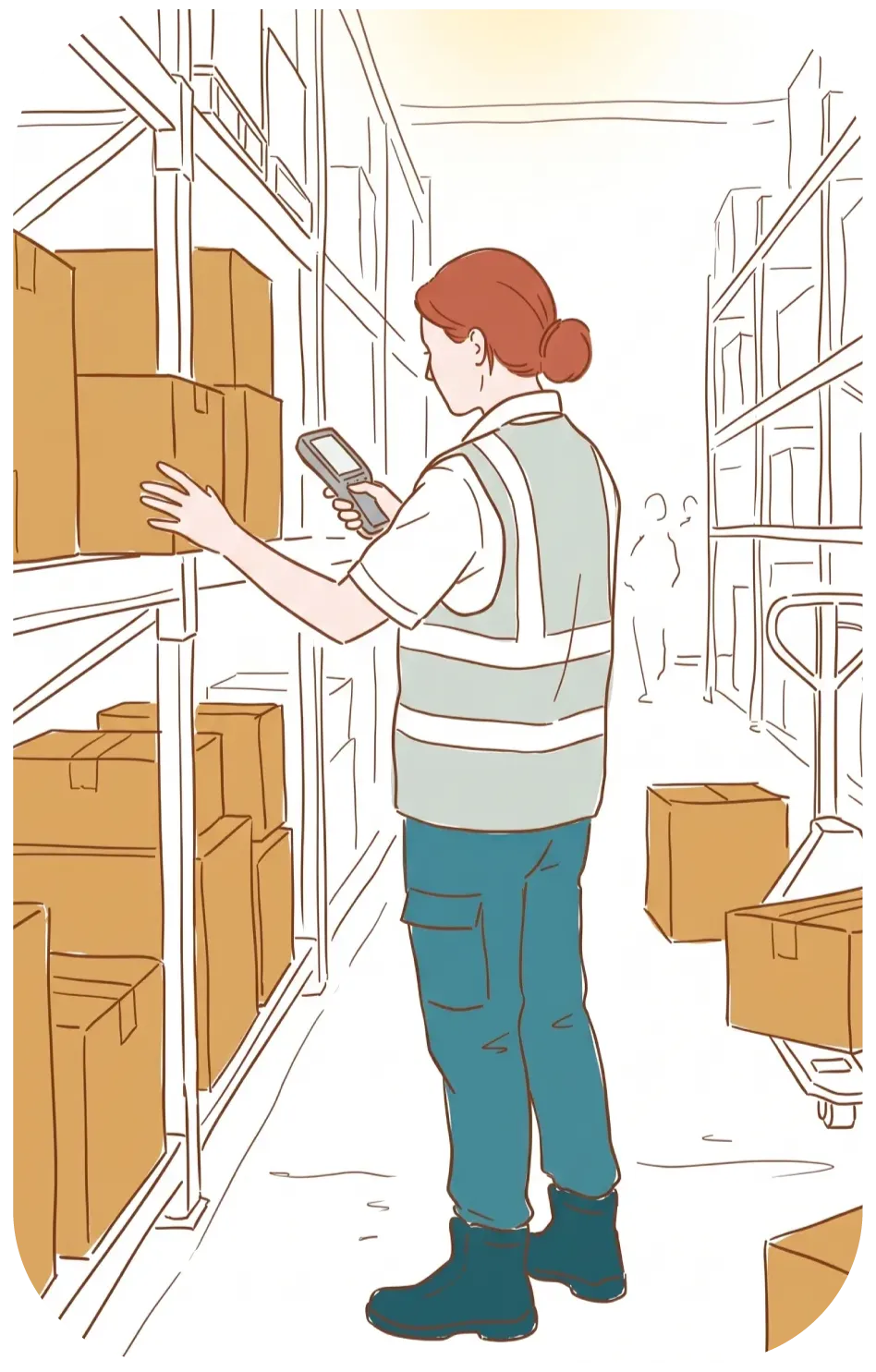 Ilustração de utilizadores navegando na cidade